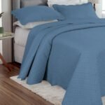 KIT COLCHA AZUL ACIZENTADO - CLASSIC BOUTI ROZAC - SOLTEIRO