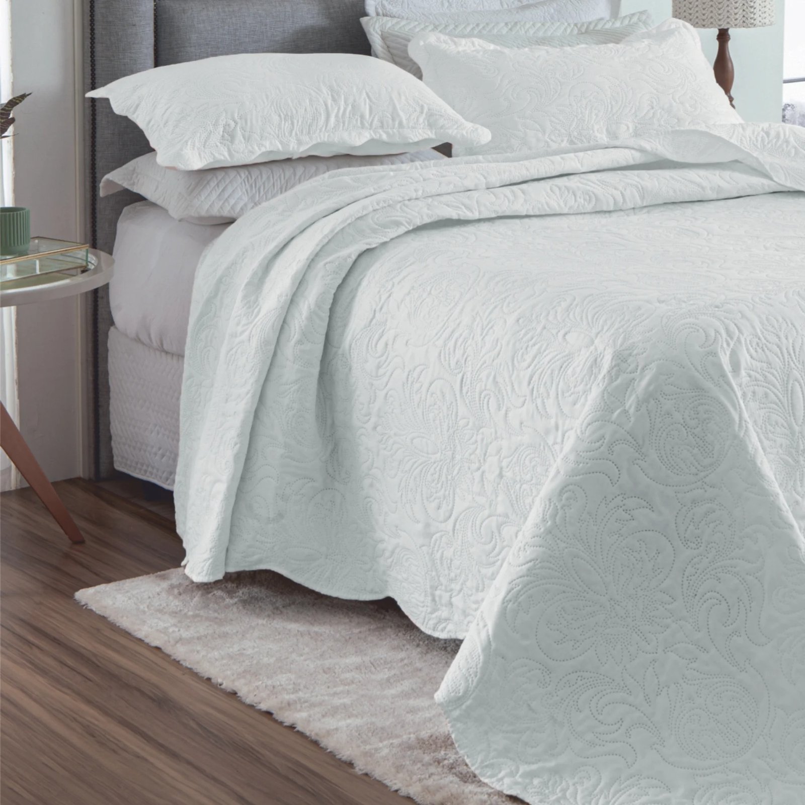 BRANCO KIT COLCHA BRANCO - CLASSIC BOUTI ROZAC - SOLTEIRO - Imagem 1