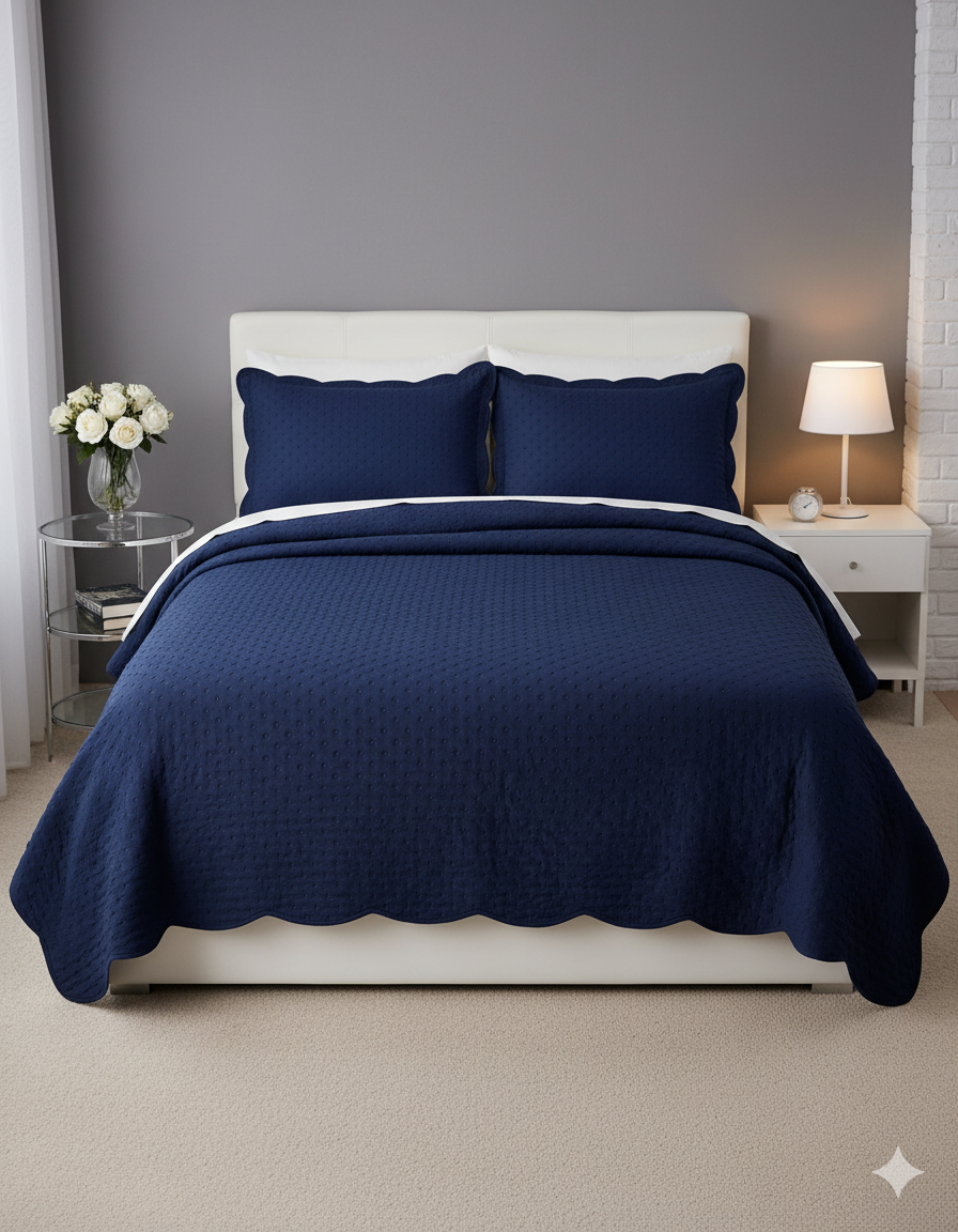 MARINHO KIT COLCHA AZUL - CORTTEX COLOR ART MILÃO (King) - Imagem 1