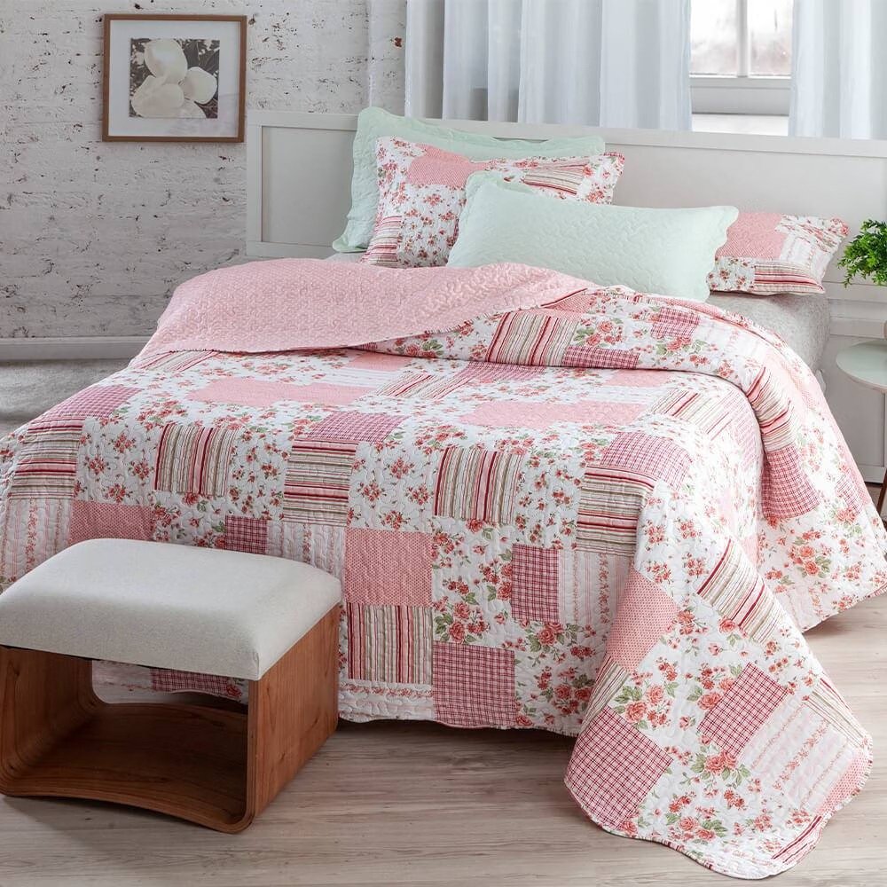 PLUMA KIT COLCHA PLUMA - PATCHWORK BOUTI ROZAC - KING - Imagem 1